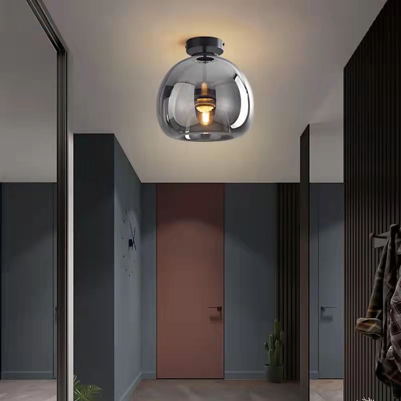 Glass Globe Ceiling Light - Elegant Semi-Flush Mount Lighting - Modern Nordic Style - Image 1