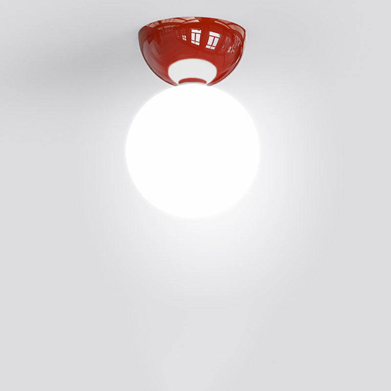 Glass Globe Semi-Flush Mount Ceiling Light - Scandinavian Style - Iron Body - Image 1