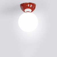 Glass Globe Semi-Flush Mount Ceiling Light - Scandinavian Style - Iron Body
