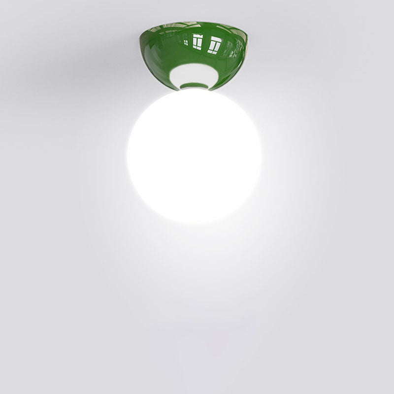 Glass Globe Semi-Flush Mount Ceiling Light - Scandinavian Style - Iron Body - Image 6
