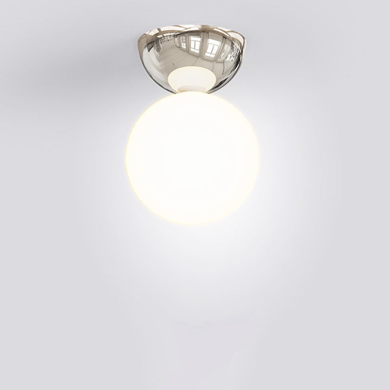 Glass Globe Semi-Flush Mount Ceiling Light - Scandinavian Style - Iron Body - Image 7
