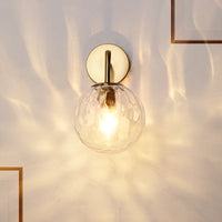 Glass Globe Wall Lamp - Modern Gold Finish Lighting - Decorative Wall Sconce