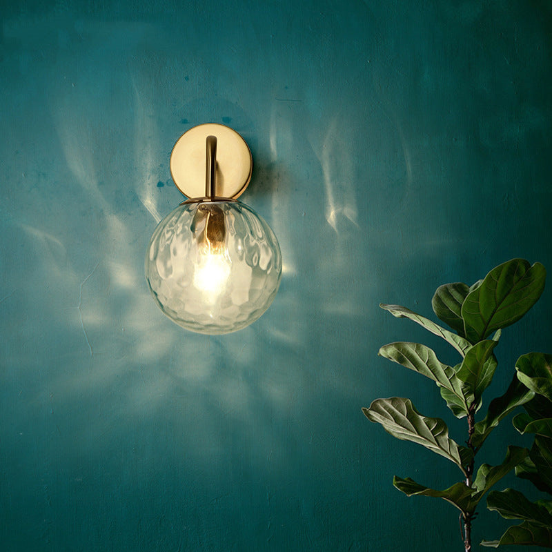 Glass Globe Wall Lamp - Modern Gold Finish Lighting - Decorative Wall Sconce - Image 2