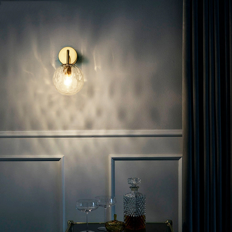 Glass Globe Wall Lamp - Modern Gold Finish Lighting - Decorative Wall Sconce - Image 3