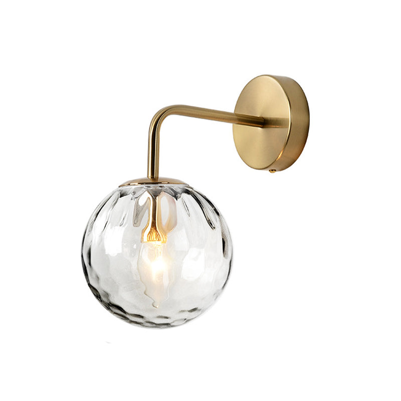 Glass Globe Wall Lamp - Modern Gold Finish Lighting - Decorative Wall Sconce - Image 4