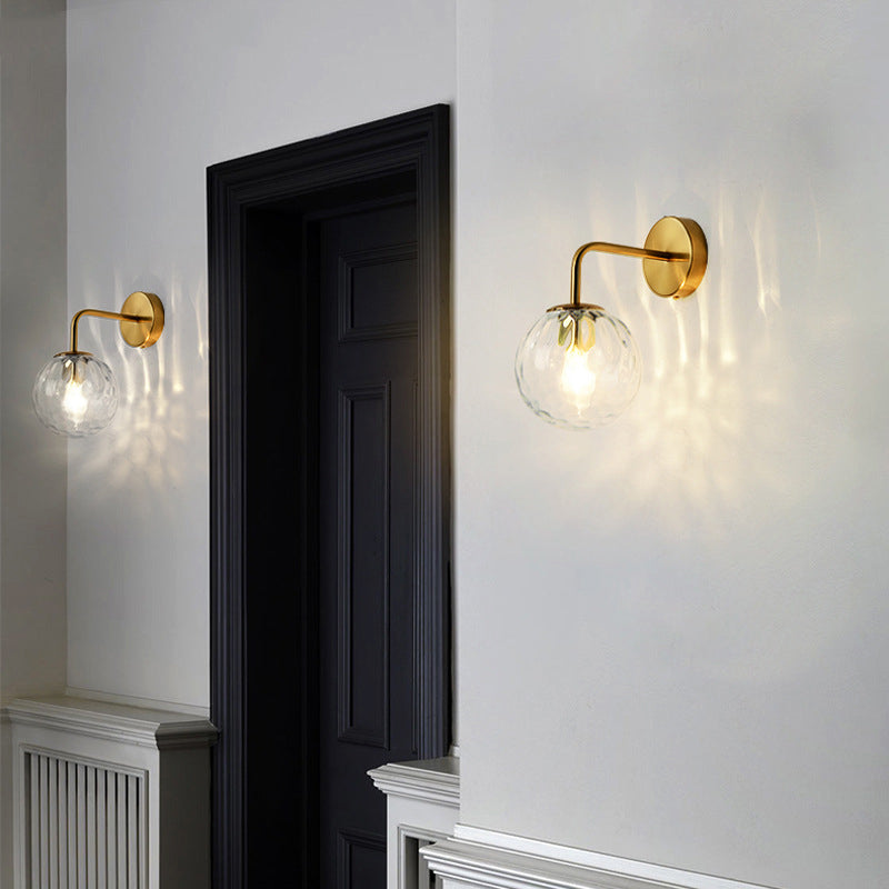 Glass Globe Wall Lamp - Modern Gold Finish Lighting - Decorative Wall Sconce - Image 5