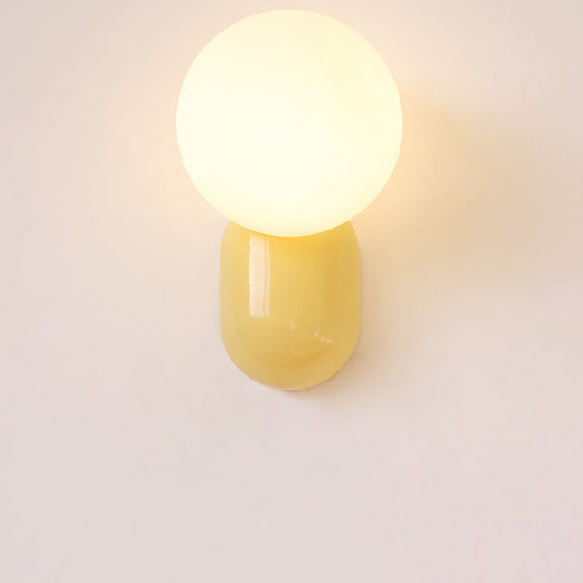 Glass Globe Wall Light - Modern Resin Accent Lighting - Elegant Sconce - Image 1