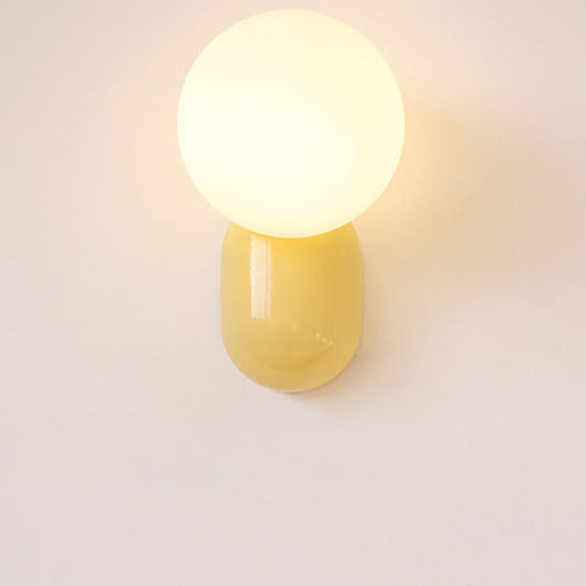 Glass Globe Wall Light - Modern Resin Accent Lighting - Elegant Sconce - Image 1