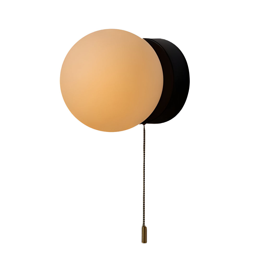 Glass Globe Wall Sconce - Minimalist Style - LED Lighting - Pull Cord Lamp - Image 2