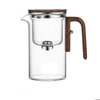Glass Infuser Teapot - Wooden Accents - Modern Tea Brewing