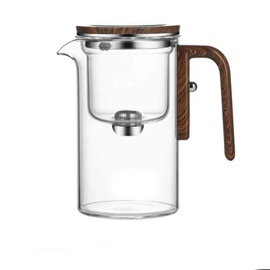 Glass Infuser Teapot - Wooden Accents - Modern Tea Brewing - Image 1