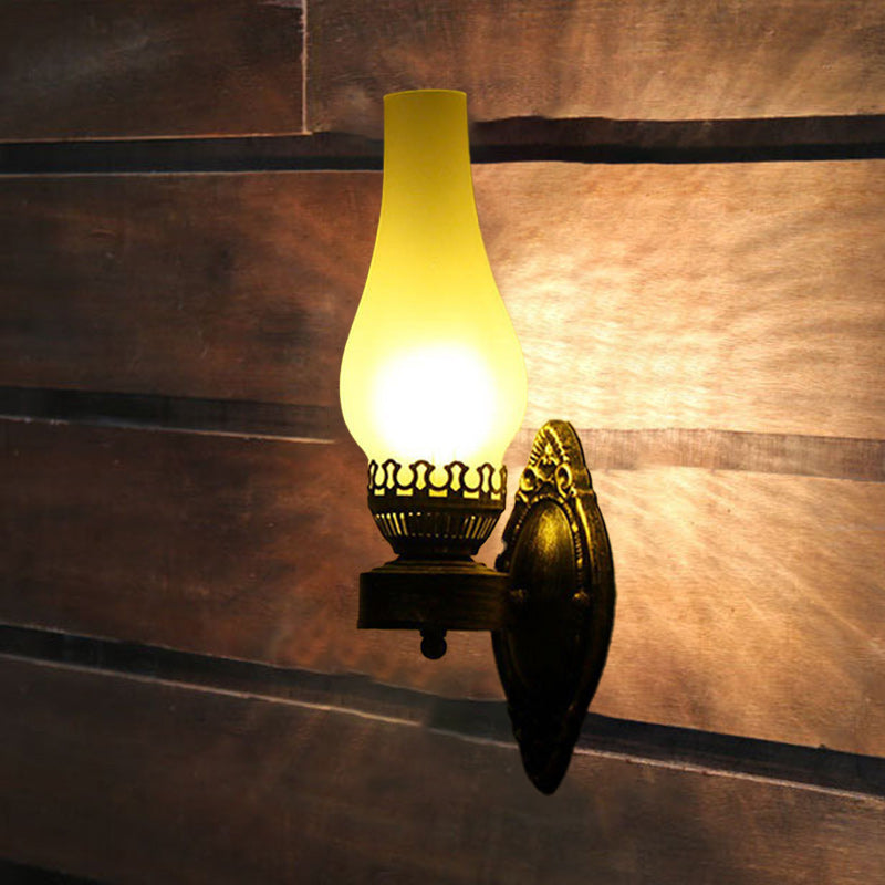 Glass Kerosene Style Wall Sconce - Iron Frame - Vintage Inspired - Image 7