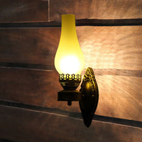 Glass Kerosene Style Wall Sconce - Iron Frame - Vintage Inspired