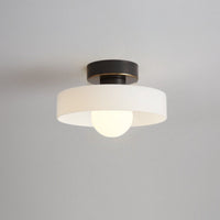 Glass Shade LED Ceiling Light - Stylish Round Fixture - Modern Home Lighting