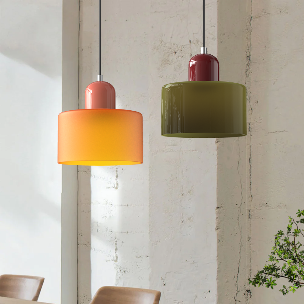 Glass Shade Pendant Light - Modern Cylinder Hanging Lamp - Elegant Interior Lighting - Image 3