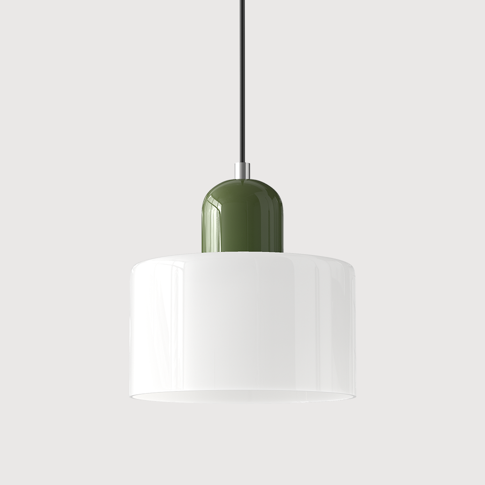 Glass Shade Pendant Light - Modern Cylinder Hanging Lamp - Elegant Interior Lighting - Image 9