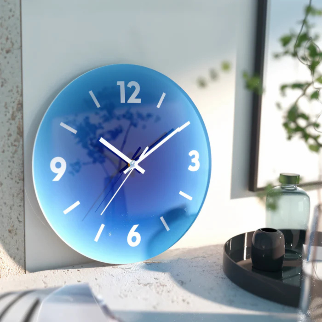 Glass Wall Clock - Modern Sunset Inspired Design - Image 2