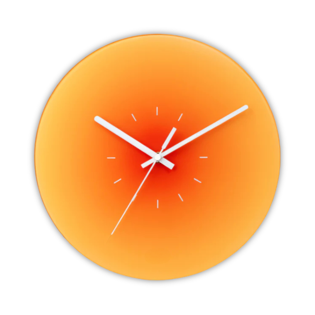 Glass Wall Clock - Modern Sunset Inspired Design - Image 3