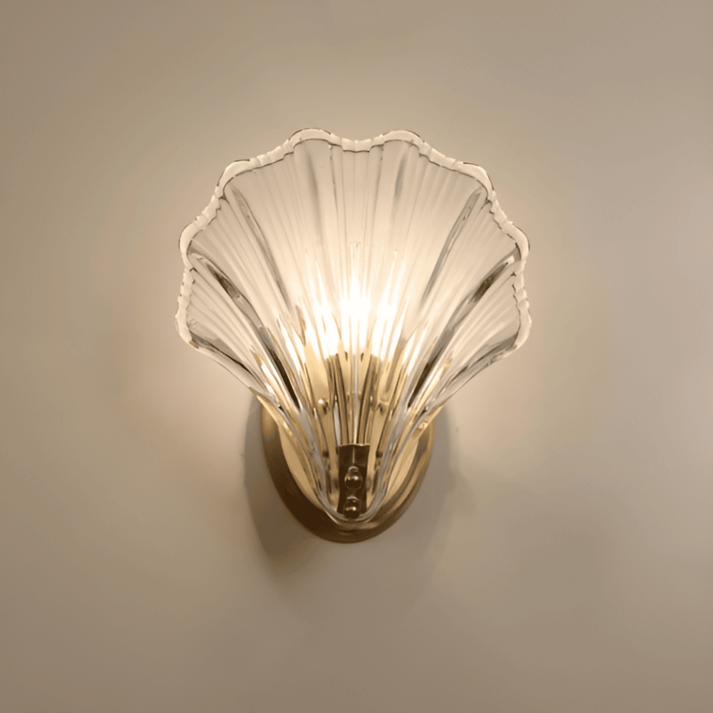 Glass Wall Light - Brass Accent - Elegant Ambient Lighting - Image 1