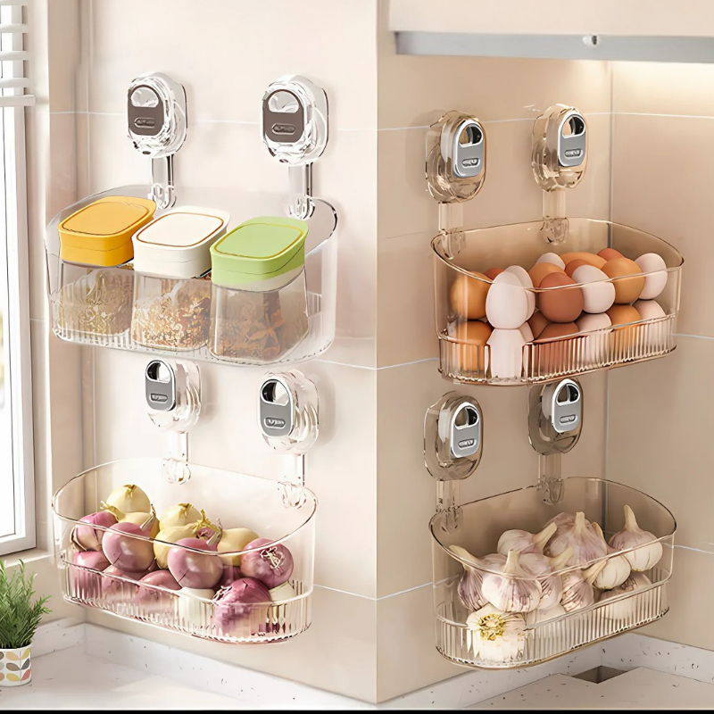 GlideHold OrganizerRack: Organizer Storage Rack with Water Drainage Holes