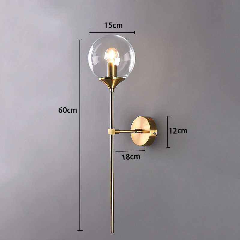 Globe Glass Wall Lamp - Modern Stylish Sconce - Hardwired Lighting Fixture - Image 5