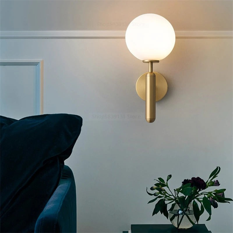 Globe Glass Wall Sconce - Modern Iron LED Wall Lamp - Nordic Style - Image 7