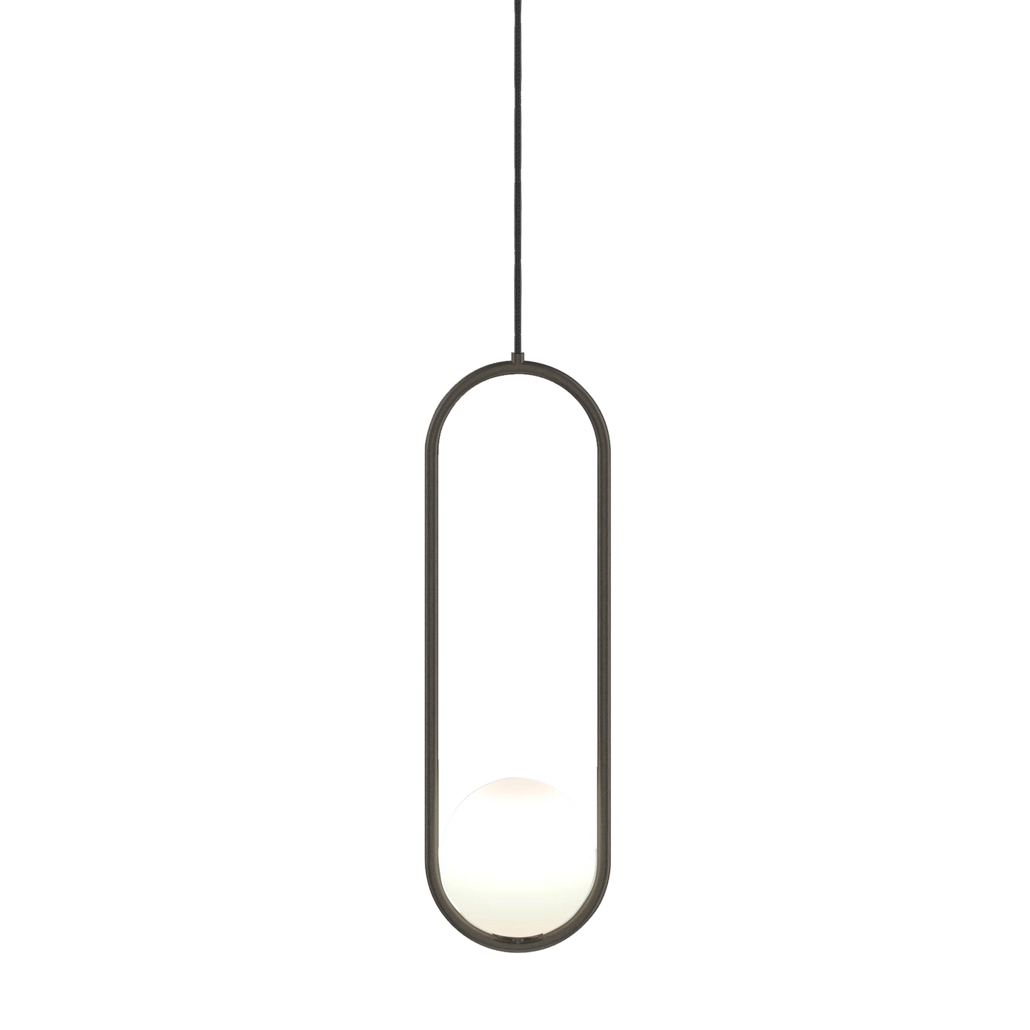 Globe Pendant Light - Brass or Black Metal Frame - Modern Industrial Hanging Lamp - Image 7