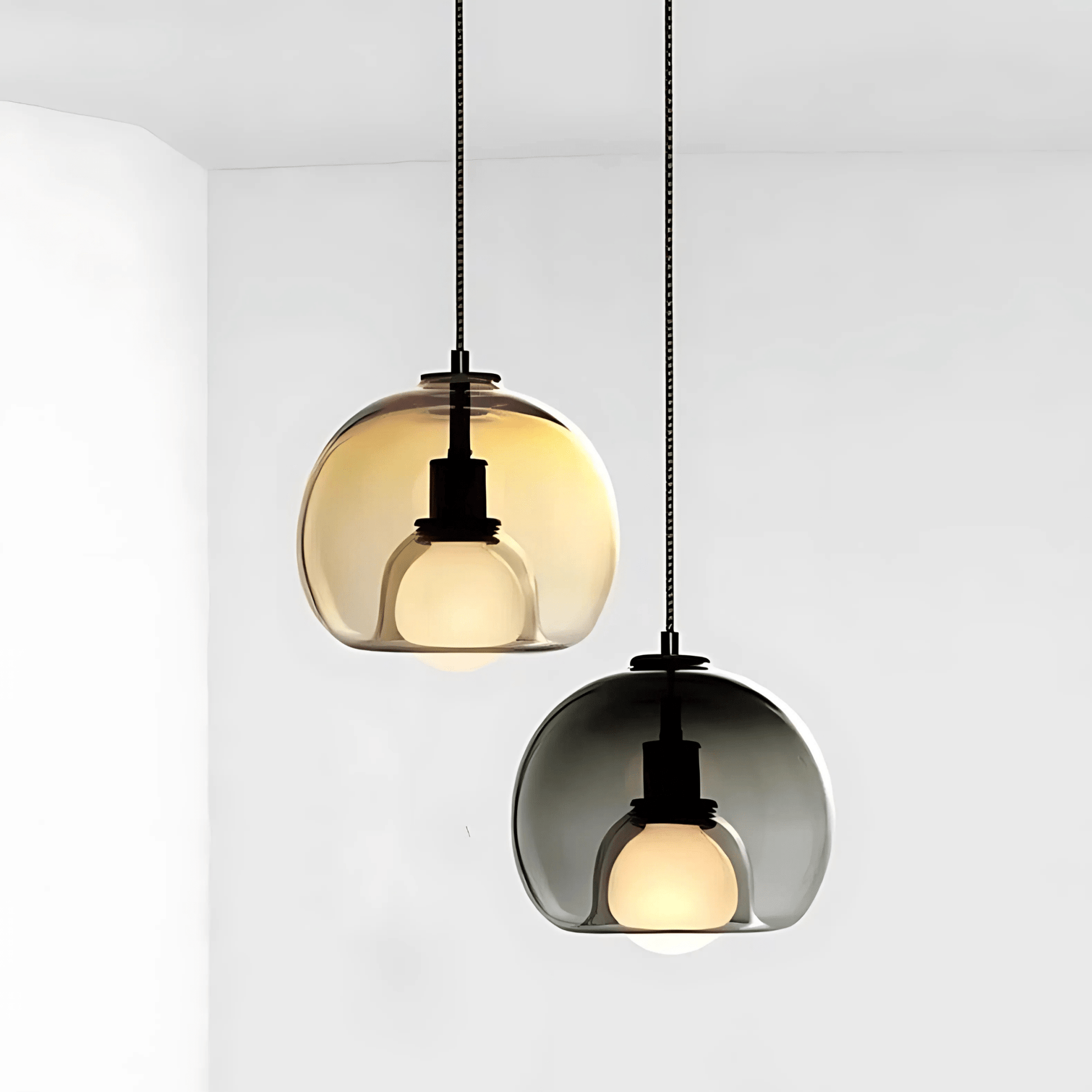 Globe Pendant Light - Hand Blown Glass - Modern Style - Image 2