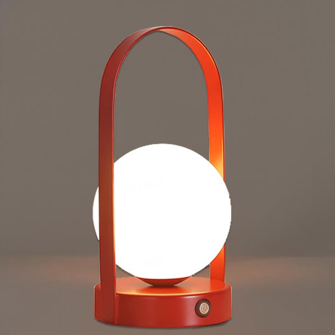Globe Table Lamp - Metal and Glass - LED Rechargeable - Modern Style - Image 6