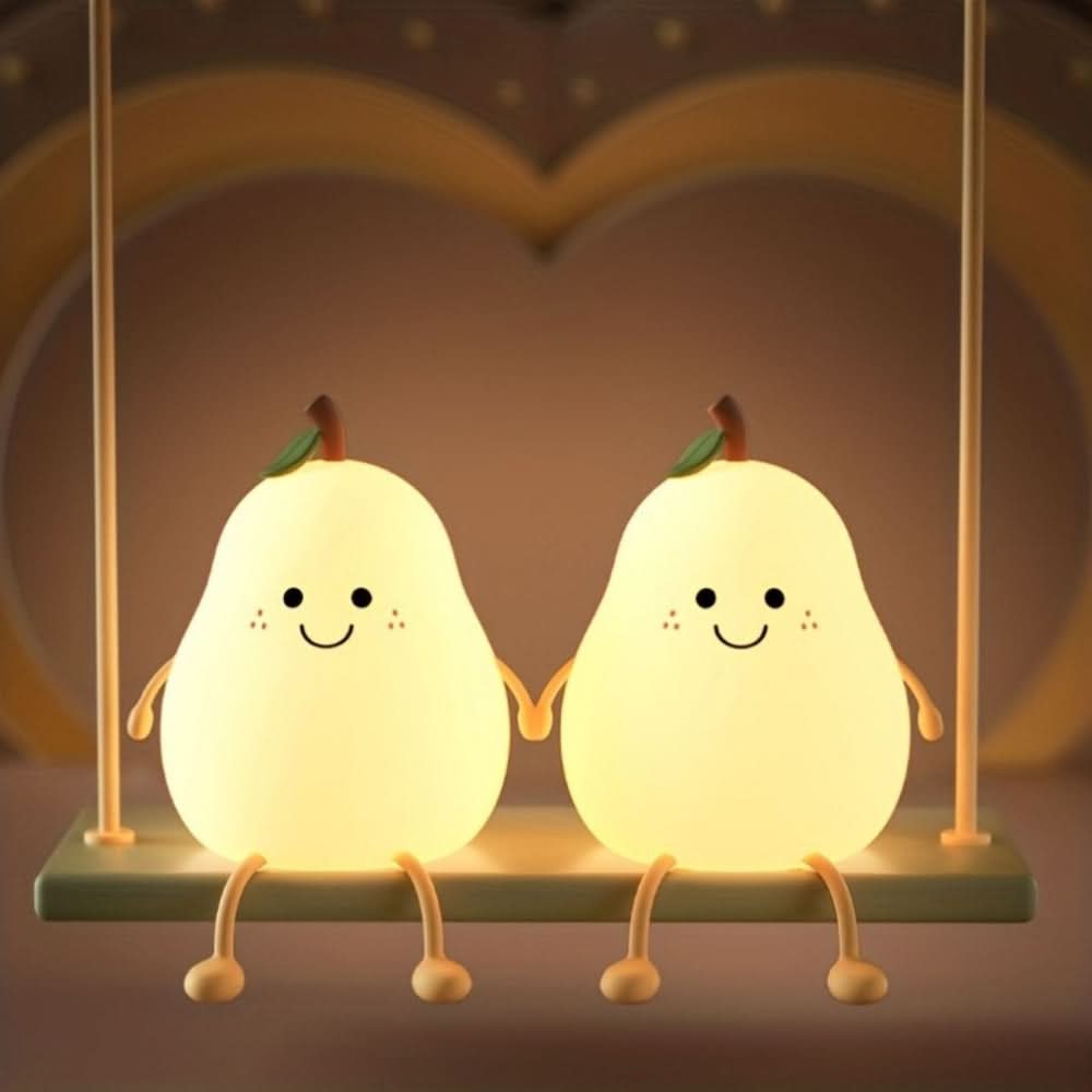 GlowPear Rechargeable Silicone Night Light for Kids