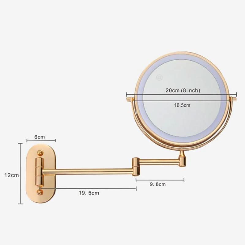 Gold Rechargeable LED Makeup Magnifying Mirror