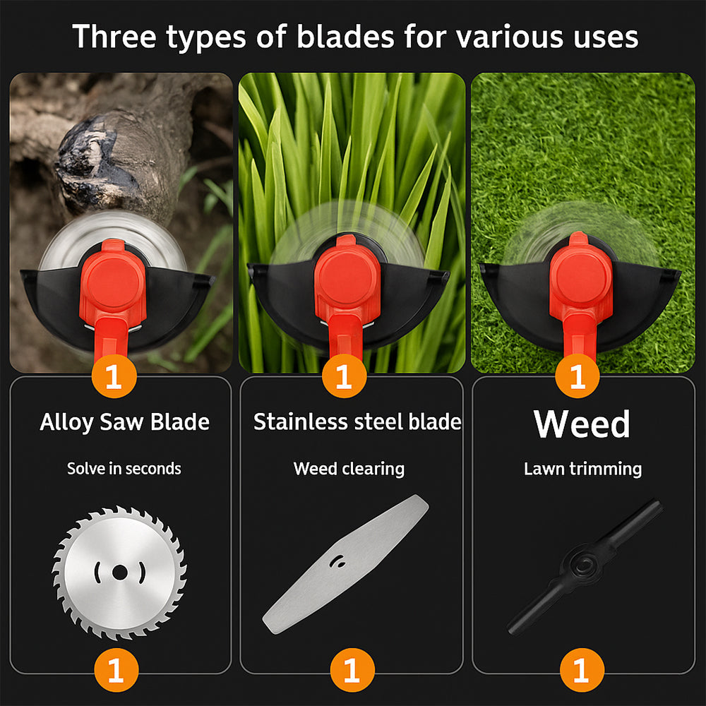 Grass Trimmer & Edger with Wheels, Telescopic Shaft & Battery