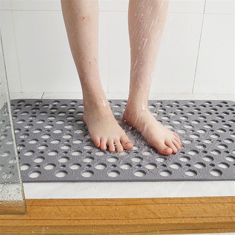 Gray Anti-Slip PVC Bath Mat - Shower & Bathtub Safety Mat - Image 3
