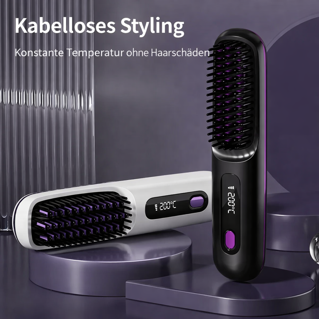 Hair Straightener | Ceramic Ionic Hair Straightener | USB-Rechargeable with LCD Display | Glissara