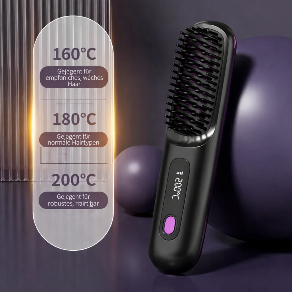 Hair Straightener | Ceramic Ionic Hair Straightener | USB-Rechargeable with LCD Display | Glissara