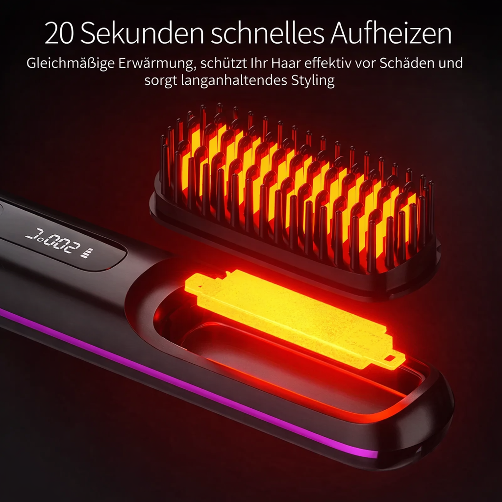 Hair Straightener | Ceramic Ionic Hair Straightener | USB-Rechargeable with LCD Display | Glissara