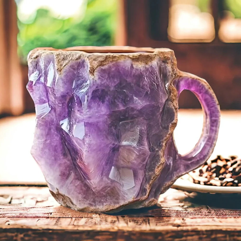 Handcrafted Gemstone Mug - Artisan Stone Coffee Cup - Unique Decorative Mug - Image 1