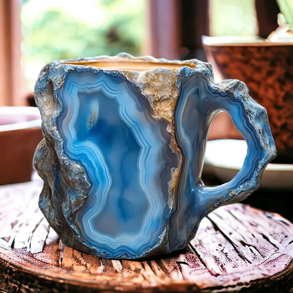 Handcrafted Gemstone Mug - Artisan Stone Coffee Cup - Unique Decorative Mug - Image 4