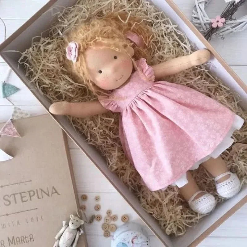 Handmade Cotton Plush Doll – Waldorf Style Elise Toy