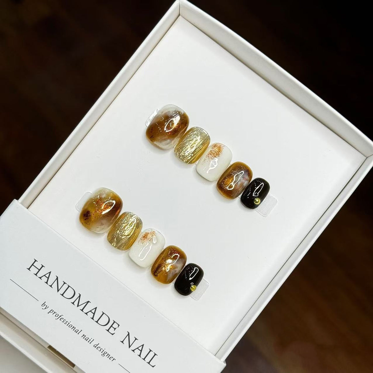 Handmade Gel Press-On Nail Set with Unique Texture