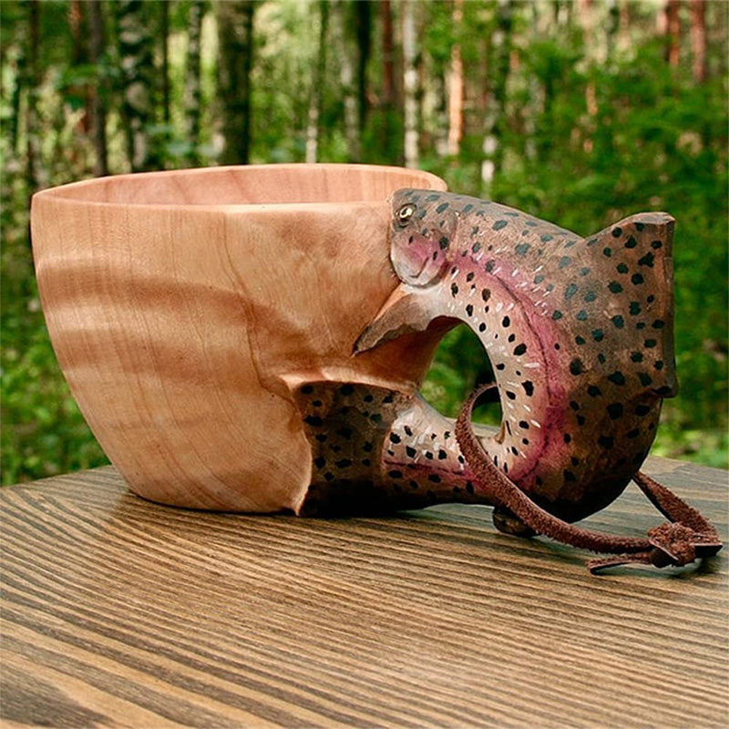 Handmade Wooden Cup for Adventure and Wilderness