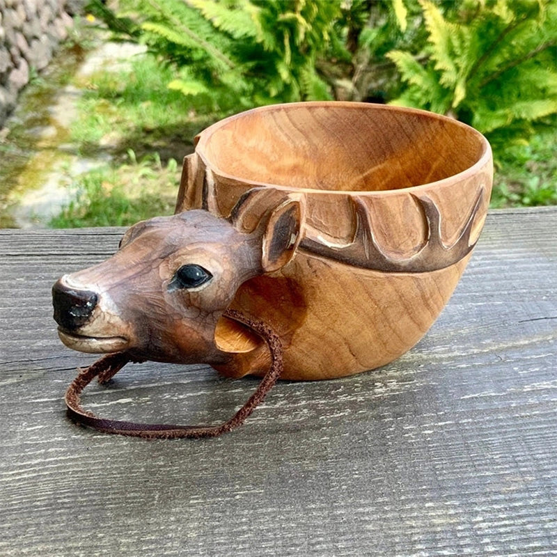 Handmade Wooden Cup for Adventure and Wilderness