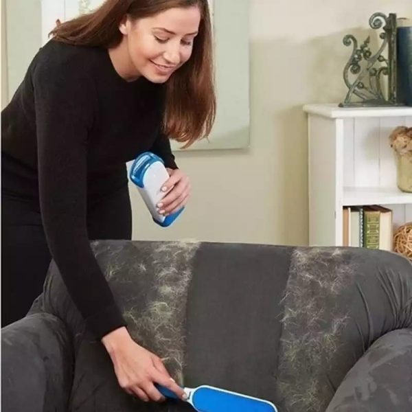 HandyBrush | Double-Sided Reusable Pet Hair Remover with Self-Cleaning Base