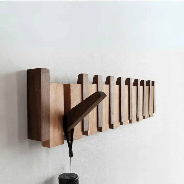 HarmonyCoat Wooden Piano Coat Rack – Stylish Wall Decor & Practical Storage Organizer