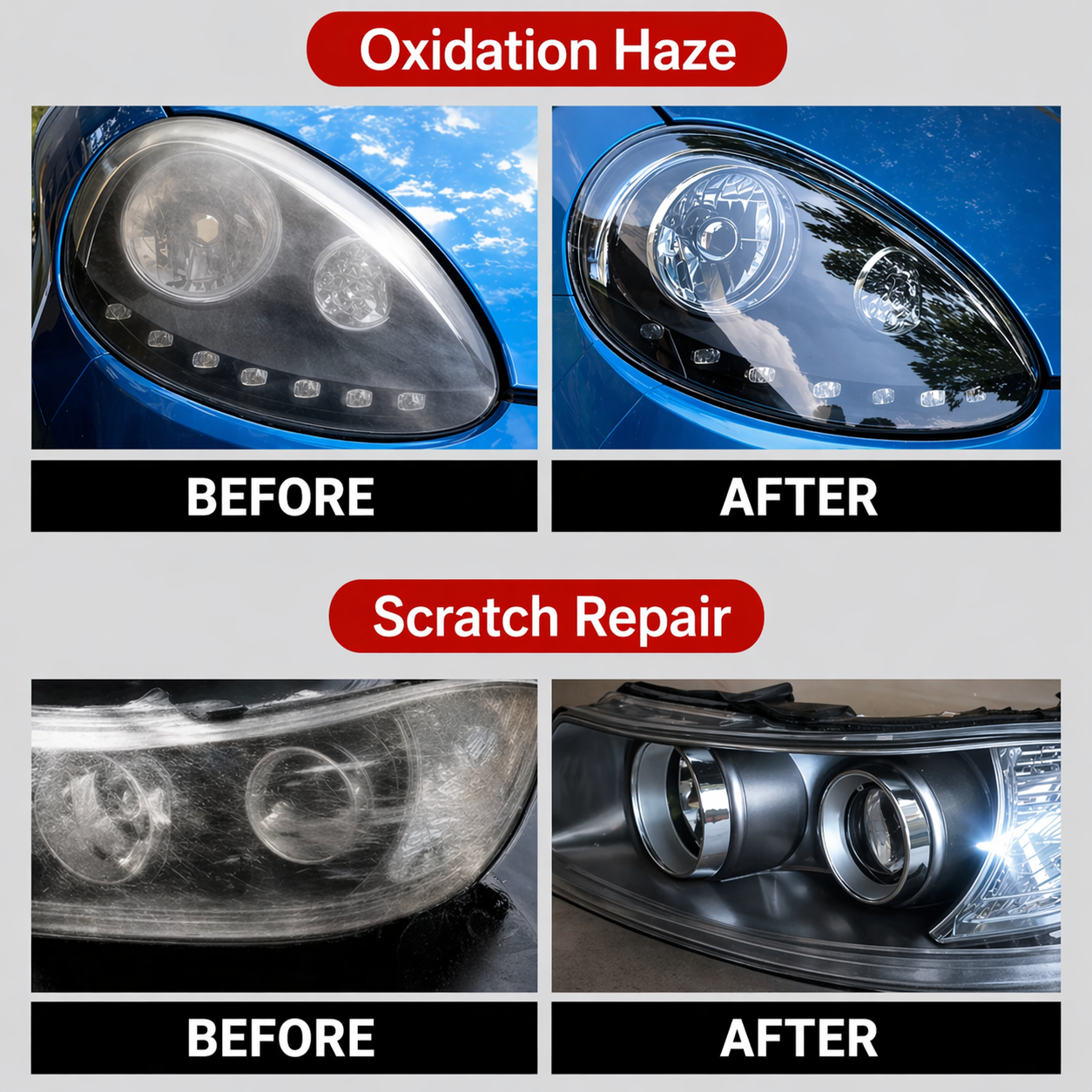 Headlight Restoration Fluid | Removes Yellowing | Instantly Clear | UV Protection | BrightLite