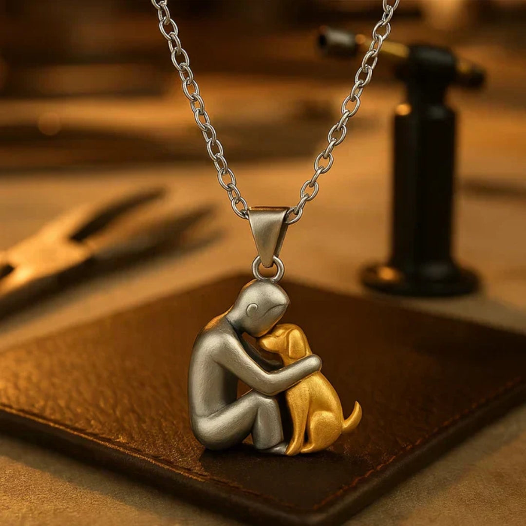 Heart and Dog Pendant Necklace for Animal Lovers