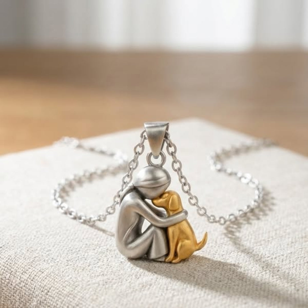 Heart and Dog Pendant Necklace for Animal Lovers