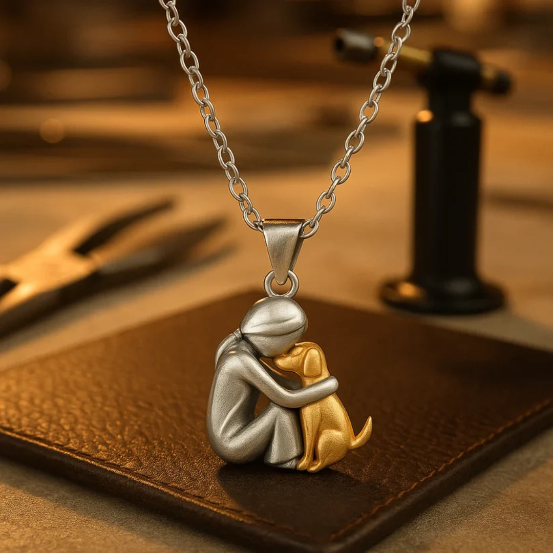 Heart and Dog Pendant Necklace for Animal Lovers