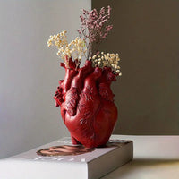 Heart Shaped Vase - Unique Decorative Design - Artistic Sculpture - Ceramic Centerpiece