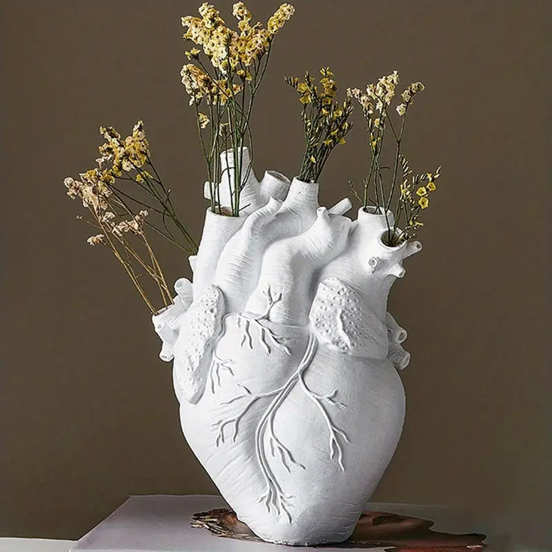 Heart Shaped Vase - Unique Decorative Design - Artistic Sculpture - Ceramic Centerpiece - Image 2